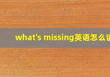 what's missing英语怎么读